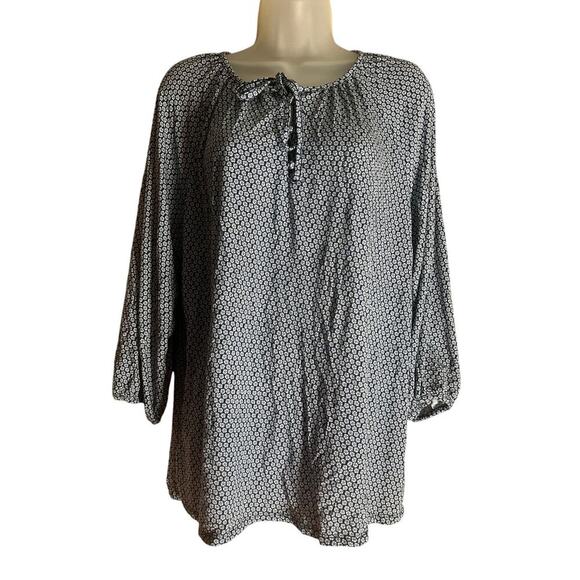 Croft & Barrow Womens Size XL Pullover Top Blue And White - Picture 1 of 9
